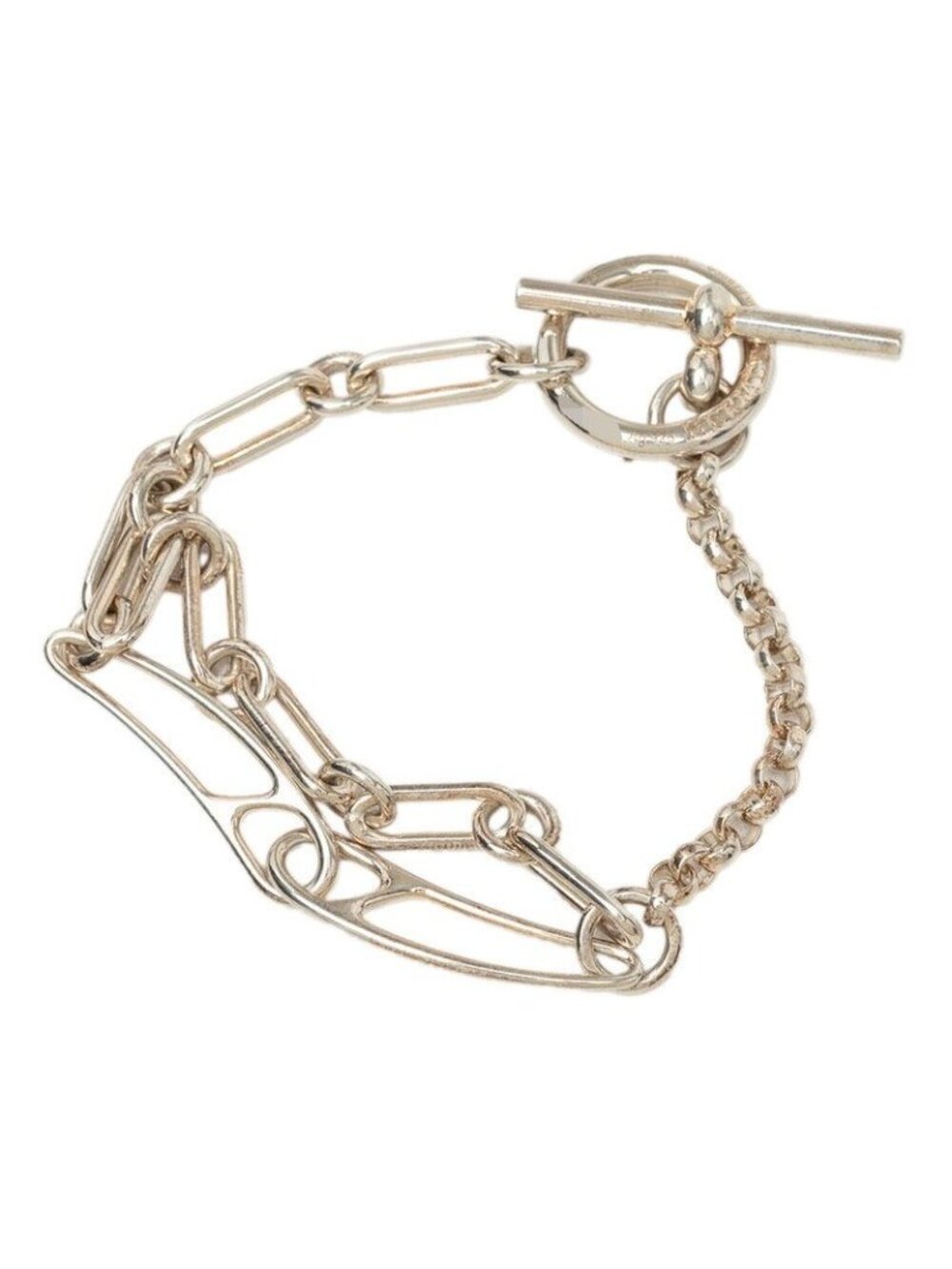 Hermes Chaine D'Ancre Punk T Bar Bracelet 925 Sterling Silver